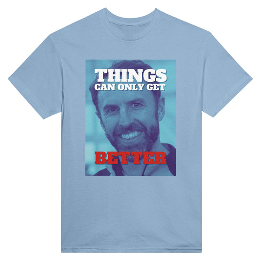 Things Can Only Get Better Southgate England T-shirt in blue - anti-tory election wear